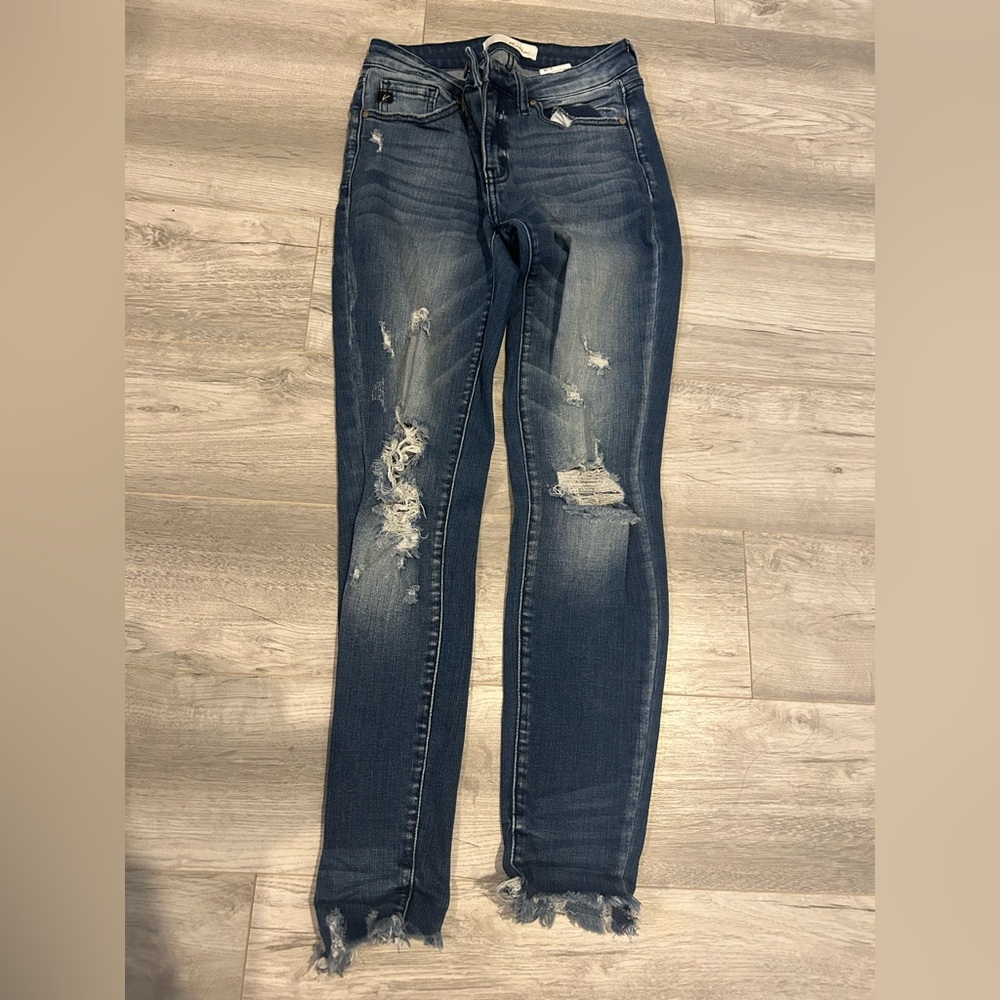 Distressed Blue Jeans